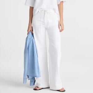Madewell The Ultimate Wide Leg Jean Tile White Size 25 Short